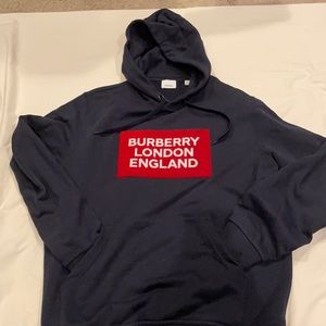 Dark blue Burberry pullover hoodie